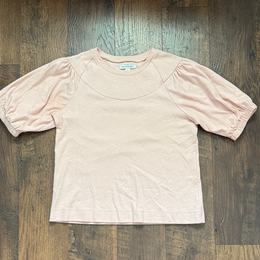 Light Pink Puff Sleeve Tee